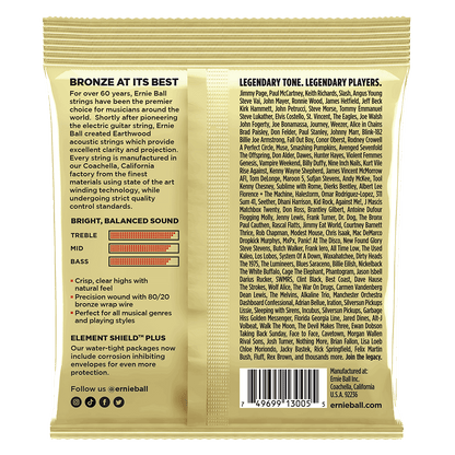 Ernie Ball Earthwood Custom Medium 80/20 Bronze Acoustic Guitar Strings 3-Pack 12.5-56 — view 2