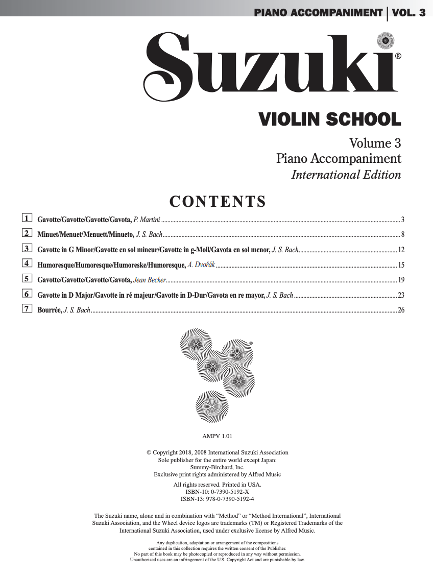 Suzuki Violin School Book Volume 3 International Edition with Piano Accompaniment 30099 — view 6