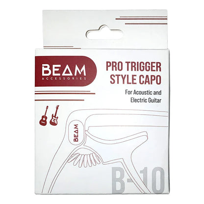 Beam Accessories Pro Trigger Capo B-10 - Silver for Acoustic/Electric Guitar — view 2