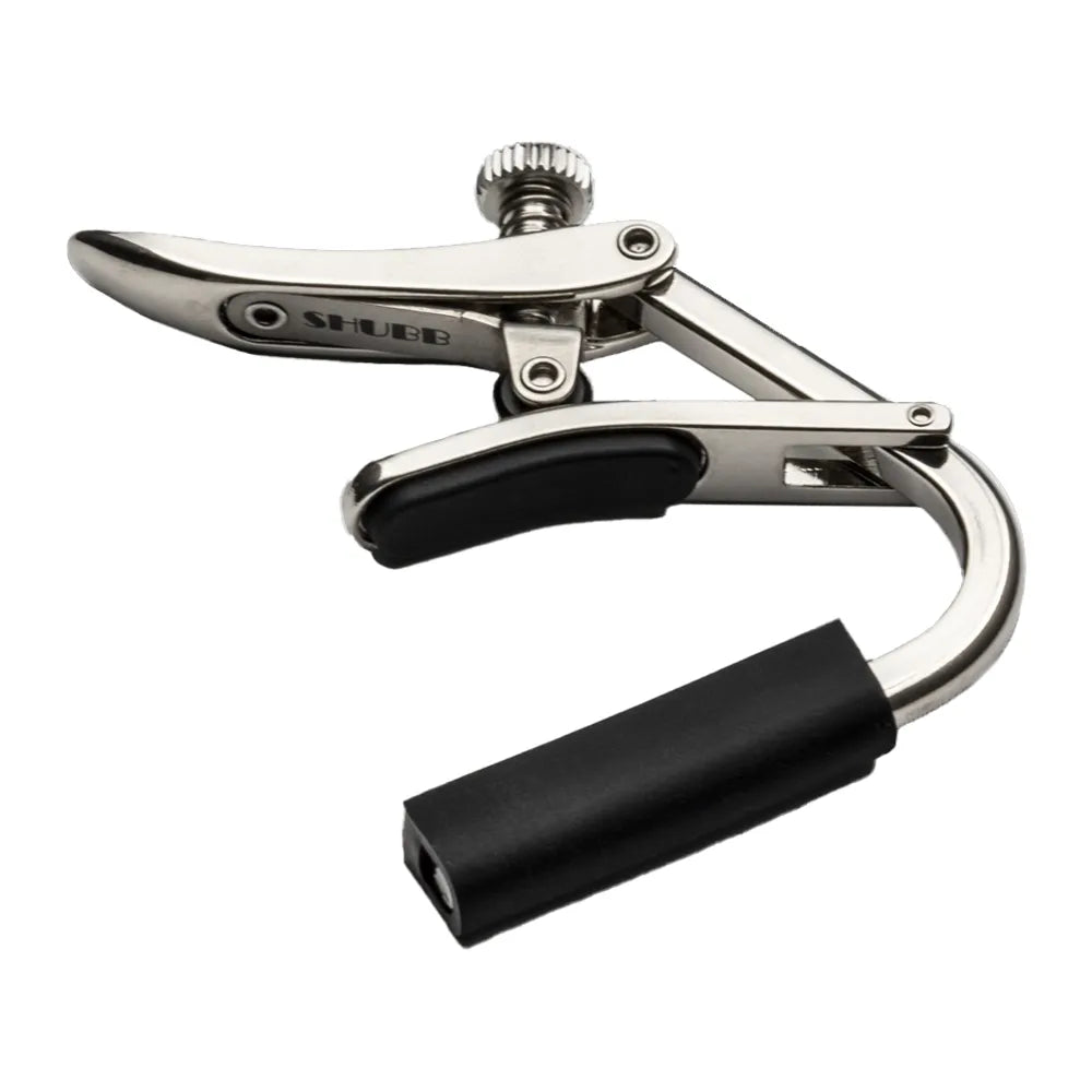 Shubb Capo for Banjo Mandolin Bouzouki Flat C5 Polished Nickel Finish