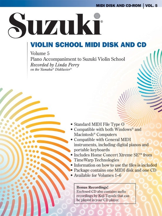 Suzuki Violin School Volume 5 Midi CD Piano Accomp