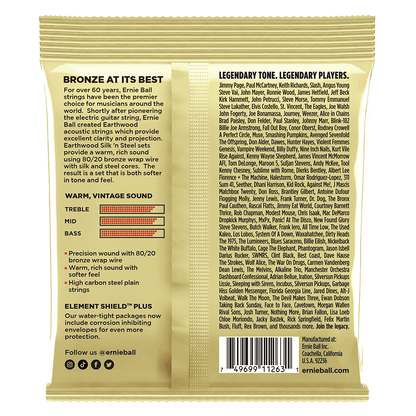 Ernie Ball Earthwood Silk and Steel Extra Soft 80/20 Bronze Acoustic Guitar Strings 3-Pack 10-50 — view 2