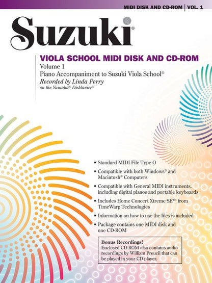 Suzuki Viola School Volume 1 Midi CD Piano Accomp