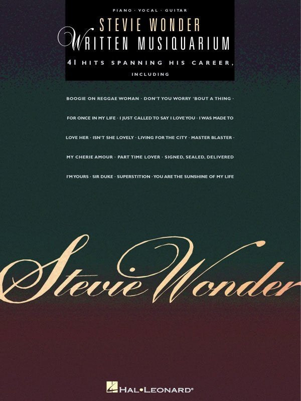 Stevie Wonder — Written Musiquarium, Piano/Vocal/Guitar (Hal Leonard)