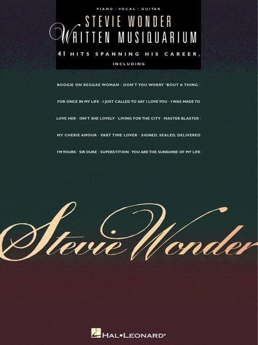 Stevie Wonder — Written Musiquarium, Piano/Vocal/Guitar (Hal Leonard)