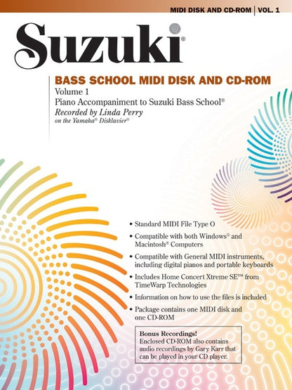 Suzuki Bass School Volume 1 Midi CD Piano Accomp
