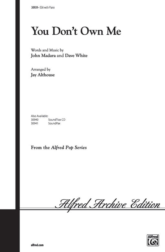 You Don't Own Me SSA Choral Sheet Music