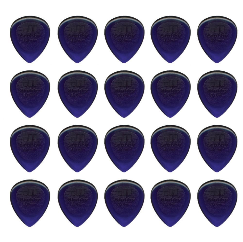 20 x Dunlop Jazz Stubby 3.00MM Gauge Guitar Picks, Purple