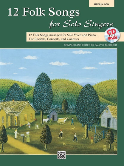 12 Folk Songs for Solo Singers Book & CD Medium Low