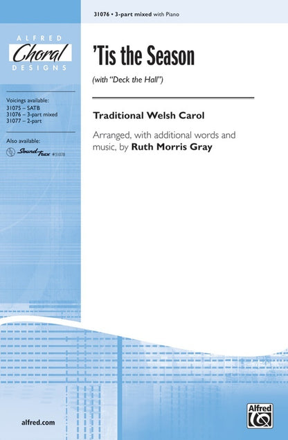 'Tis the Season SAB Choral Sheet Music for 3 Part Mixed Voices