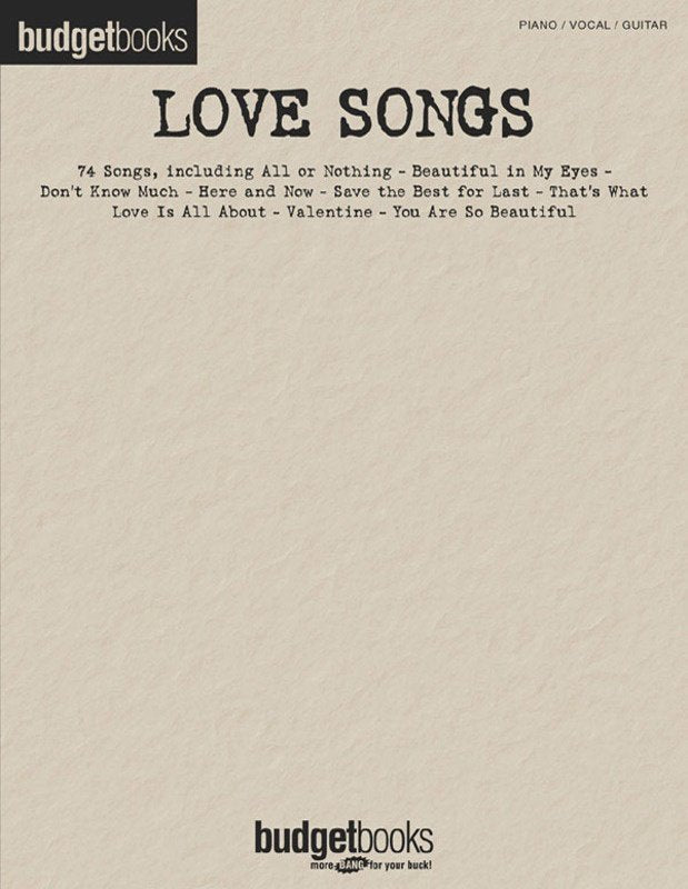 Budget Books: Love Songs — Piano/Vocal/Guitar (Hal Leonard)