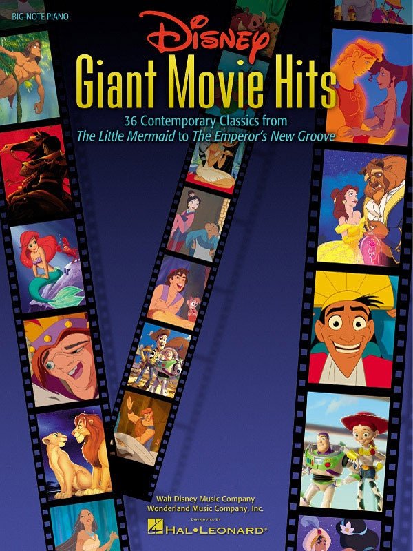 Disney Giant Movie Hits Big Note Piano (Hal Leonard)