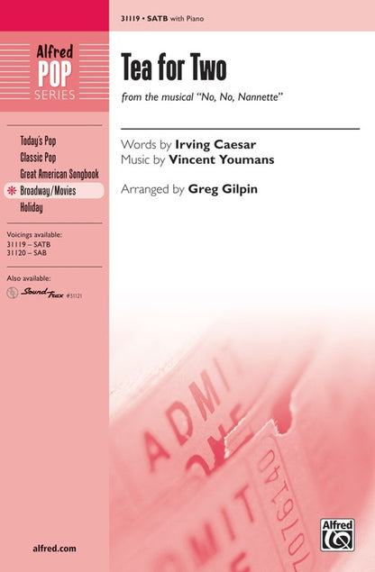Tea for Two SATB Choral Sheet Music