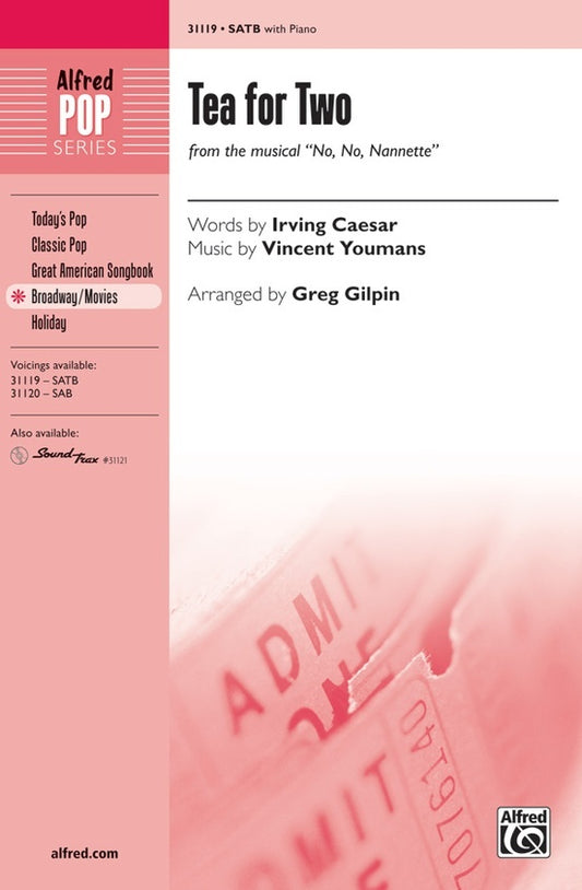 Tea for Two SATB Choral Sheet Music