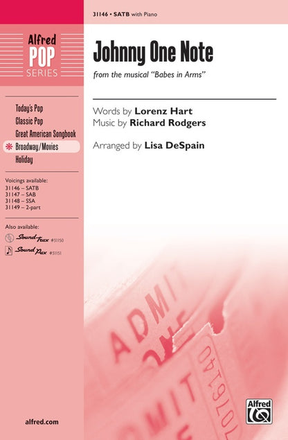 Johnny One Note SATB  From Babes In Arms