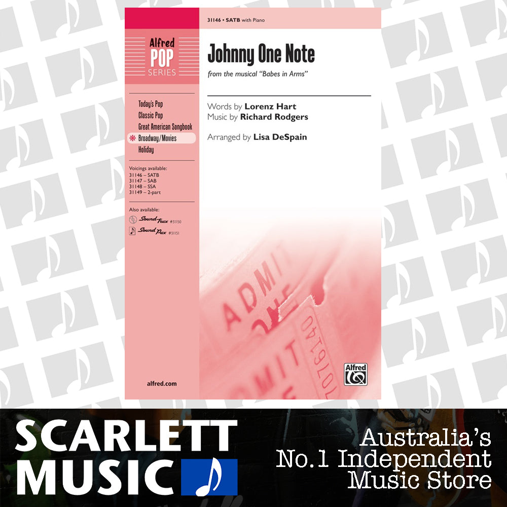 Johnny One Note SATB  From Babes In Arms — view 2