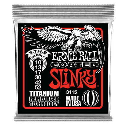 Ernie Ball Skinny Top- Heavy Bottom Slinky Coated Titanium RPS Electric Guitar Strings, 10-52 Gauge
