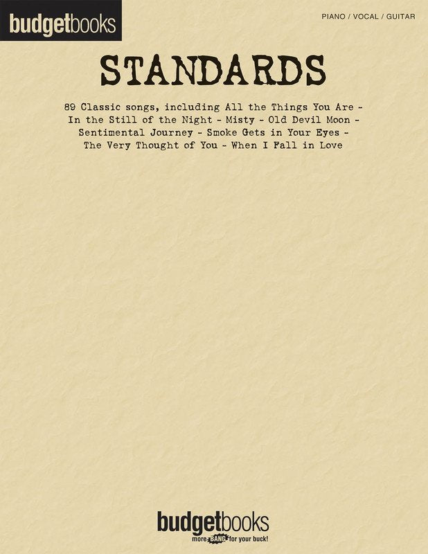Budget Books Standards PVG - Guitar & Piano Songbook with 90 Standards, 352 Pages, Hal Leonard