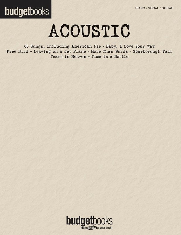 Budget Books: Acoustic — Piano/Vocal/Guitar (Hal Leonard)
