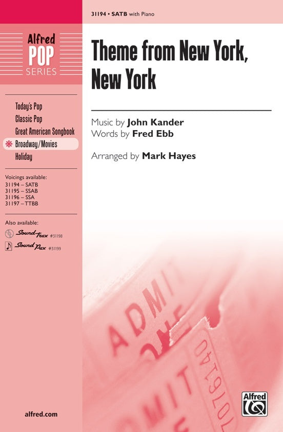Theme from New York New York SATB Choral Sheet Music