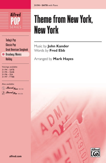 Theme from New York New York SATB Choral Sheet Music