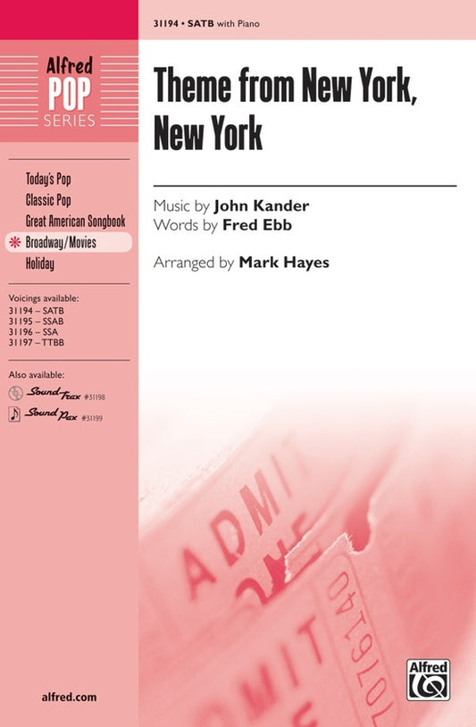 Theme from New York New York SATB Choral Sheet Music
