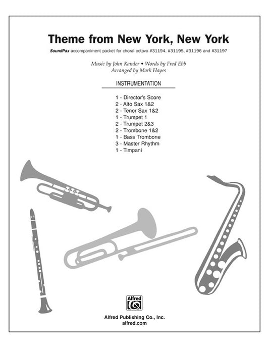 Theme from New York New York Choral Sheet Music S/PAX