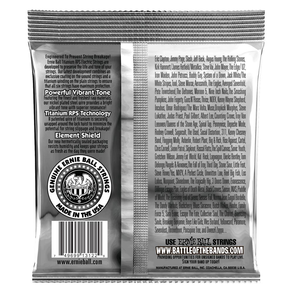 Ernie Ball Hybrid Slinky Coated Titanium RPS Electric Guitar Strings, 9-46 Gauge — view 2