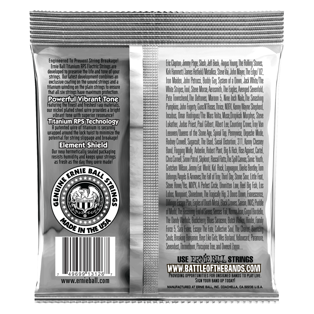Ernie Ball Not Even Slinky Coated Titanium RPS Electric Guitar Strings 12-56 Gauge — view 2