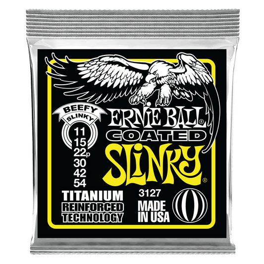 Ernie Ball Beefy Slinky Coated Titanium RPS Electric Guitar Strings, 11-54 Gauge