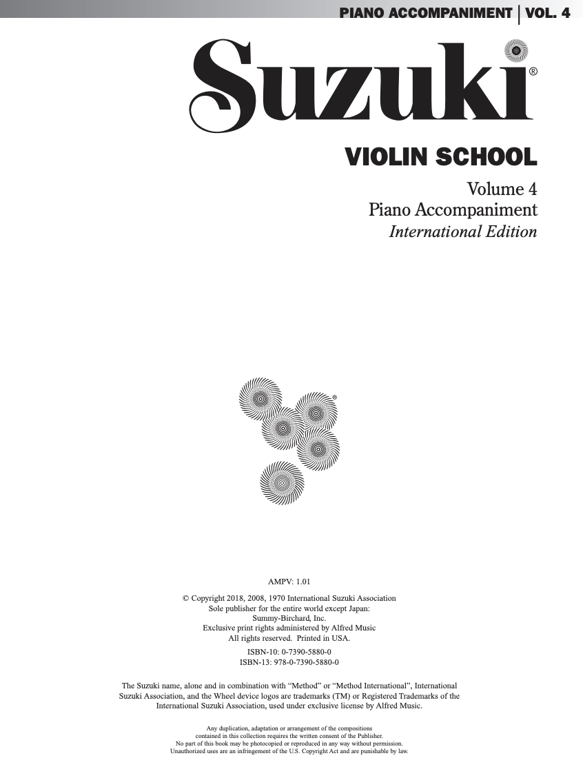 Suzuki Violin School Book/Vol. 4 International Edition - Piano Accompaniment 32089 — view 3