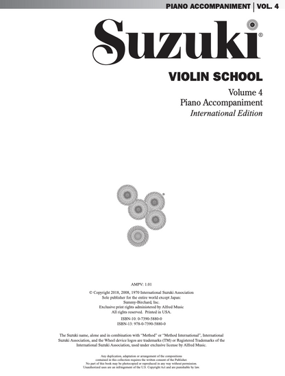 Suzuki Violin School Book/Vol. 4 International Edition - Piano Accompaniment 32089 — view 3