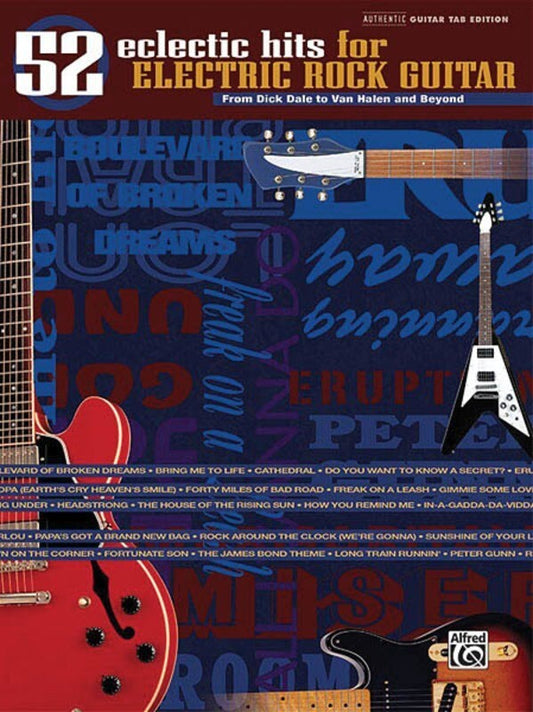 52 Eclectic Hits For Electric Rock Guitar TAB (Softcover Book)
