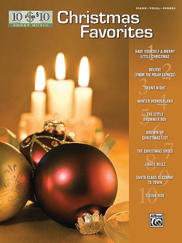10 for $10 Christmas Favorites Songbook for Piano, Voice, and Guitar - 48 Pages
