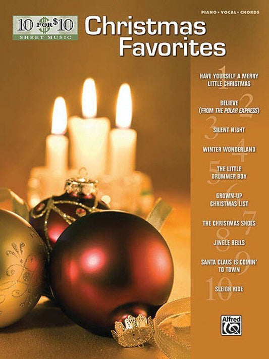 10 for $10 Christmas Favorites Songbook for Piano, Voice, and Guitar - 48 Pages