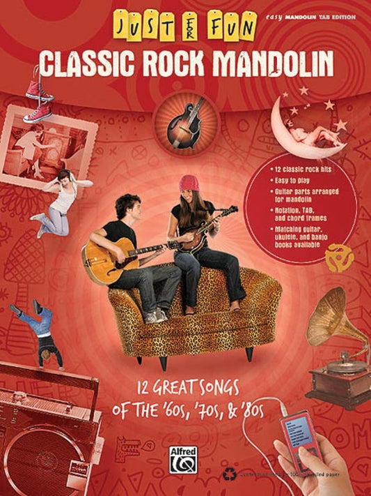 Just For Fun Classic Rock Easy Mandolin (Softcover Book)