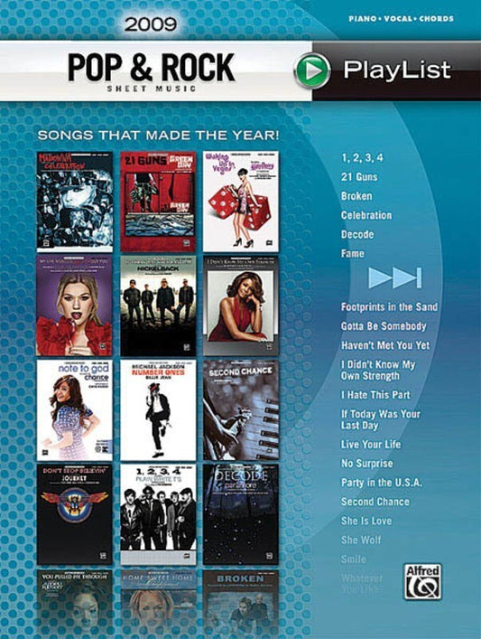 2009 Pop and Rock Sheet Music Playlist PVG (Softcover Book)