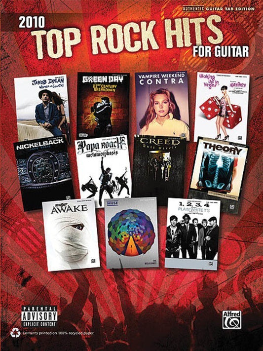 2010 Top Rock Hits For Guitar Recorded Versions (Softcover Book)