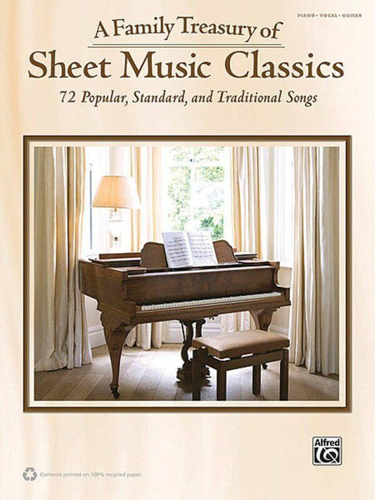 Family Treasury of Sheet Music Classics PVG Songbook by Hal Leonard - 320 Pages for Piano, Vocal & Guitar