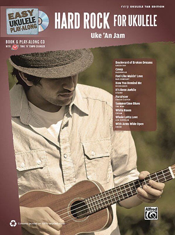 Easy Ukulele Play-Along Hard Rock BK/CD by Hal Leonard