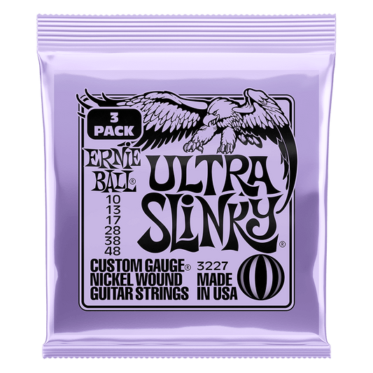 Ernie Ball Ultra Slinky Nickel Wound Electric Guitar Strings 3-Pack 10-48