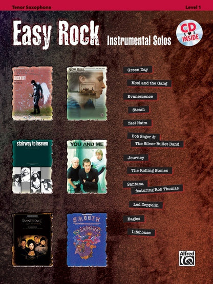 Easy Rock Inst Solos Tenor Sax Book/CD