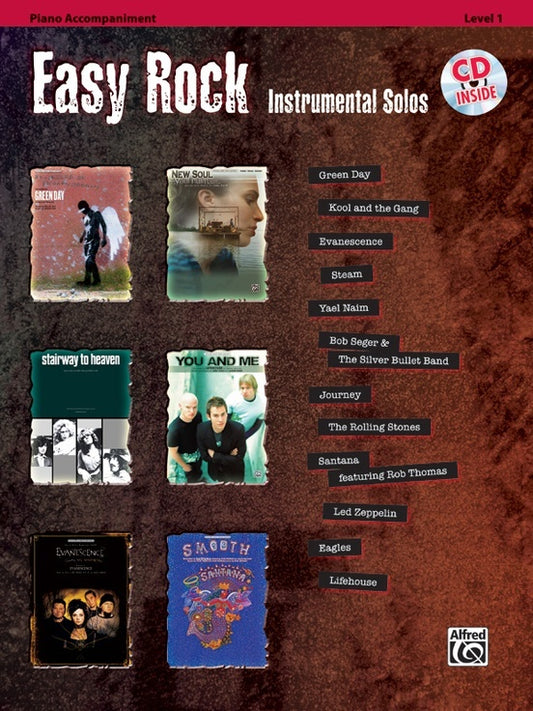Easy Rock Inst Solos Piano Accomp Book/CD