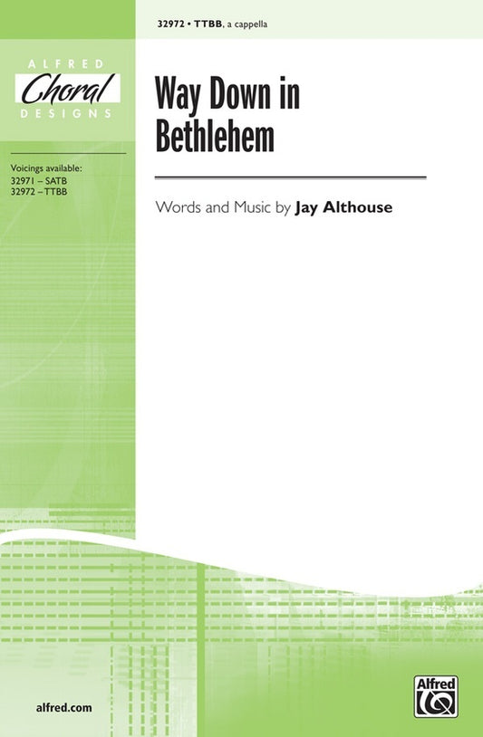 Way Down in Bethlehem TTBB Choral Sheet Music