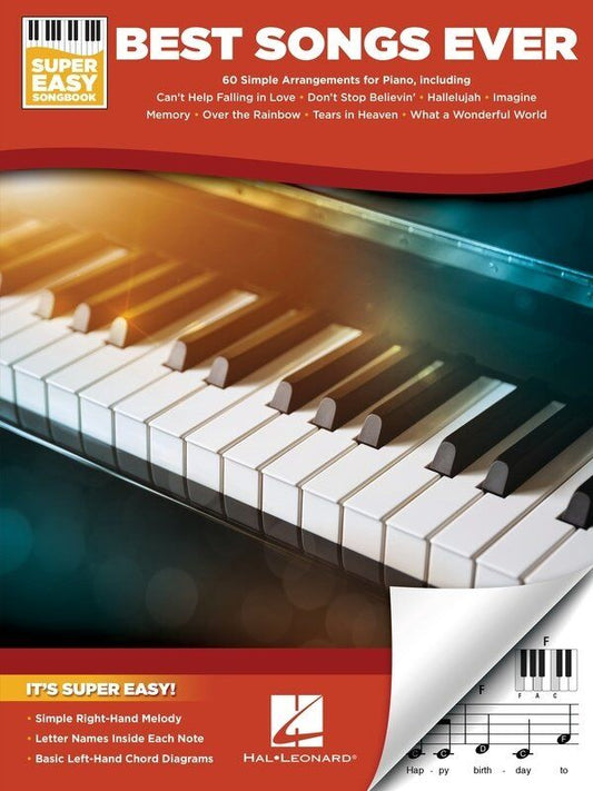 Best Songs Ever Super Easy Songbook - 60 Classic Songs for Piano