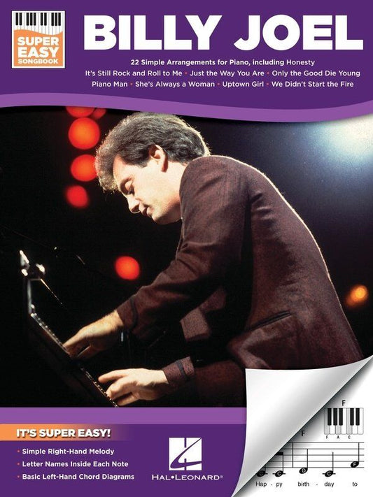 Billy Joel Super Easy Songbook for Piano and Keyboard - 48 Pages of Accessible Arrangements