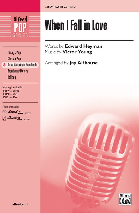 When I Fall in Love SATB Choral Sheet Music