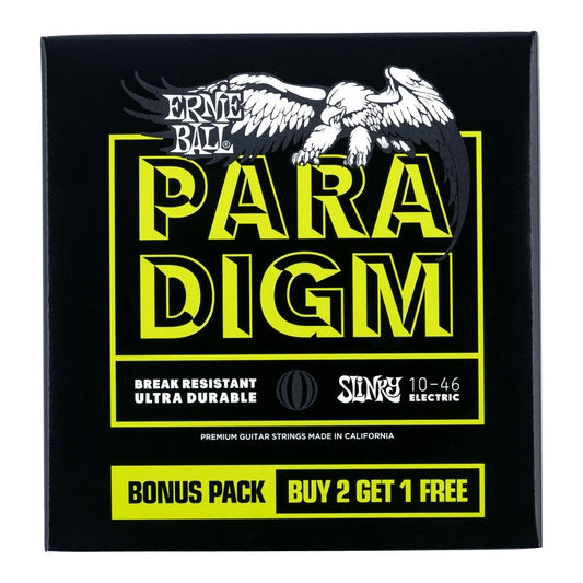 Ernie Ball Regular Slinky Paradigm Electric Guitar Strings 3 Pieces Pack, 10-46 Gauge