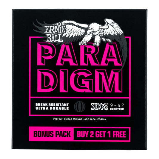 Ernie Ball Super Slinky Paradigm Electric Guitar Strings-9-42 Gauge, 3 Pack