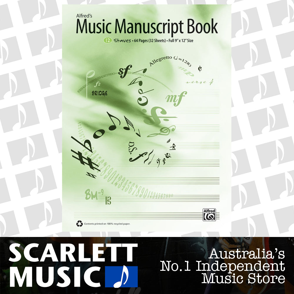 Alfred's Music Manuscript Book 12 Stave 64 Pages — view 2
